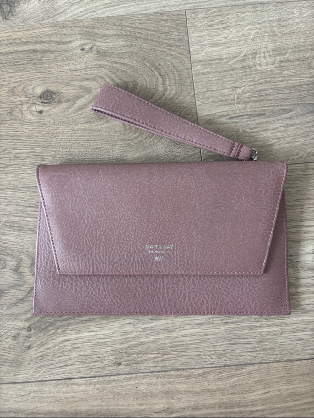 Matt & Nat Dusty Rose Vegan Leather Wristlet Clutch